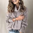 thumbnail image 2 of Kcodviy Women Loose Button Sleeve Winter office Clothes for Women Knitted Tops Pullover Turtleneck Extra Long Cardigans for Women Sweater Long Sweater, 2 of 8