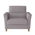 thumbnail image 3 of CorLiving Caroline Upholstered Indoor Accent Arm Chair and a Half with Wood Legs and Cushioned Back, Light Grey, 3 of 9