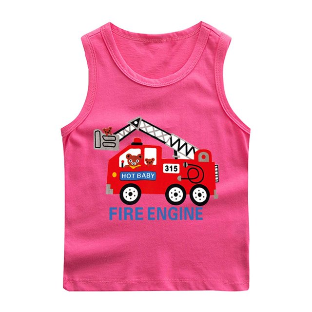 RXIRUCGD 2025 Vêtements d'Été pour Enfants Chemise de Base à Col Rond Sans Manches pour Garçons