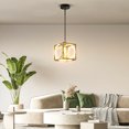 thumbnail image 3 of Gymax Modern LED Pendant Light 3000K Warm Light Cube Ceiling Light Fixture Black, 3 of 10