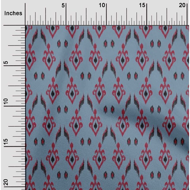 oneOone Viscose Jersey Fabric Argyle Style Ikat Print Fabric BTY 60 Inch Wide