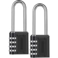 thumbnail image 2 of Dvkptbk Password Lock 2PCS Combination Padlock Long Shackle Lock 4 Digit Resettable Combination Lock Password Lock, 2 of 8