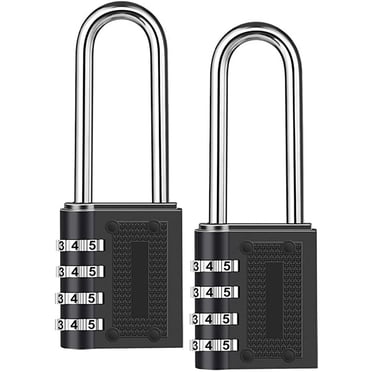 XZNGL Cadenas Combiné 2 Pcs Cadenas à Longue Manille Cadenas à Combinaison Réinitialisable à 4 Chiffres