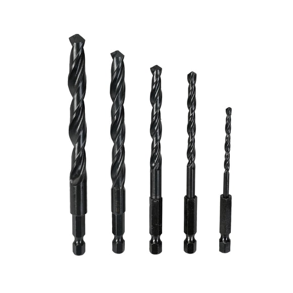Hyper Tough 5-Piece 1/4-inch Hex Shank HSS Drill Bit Set