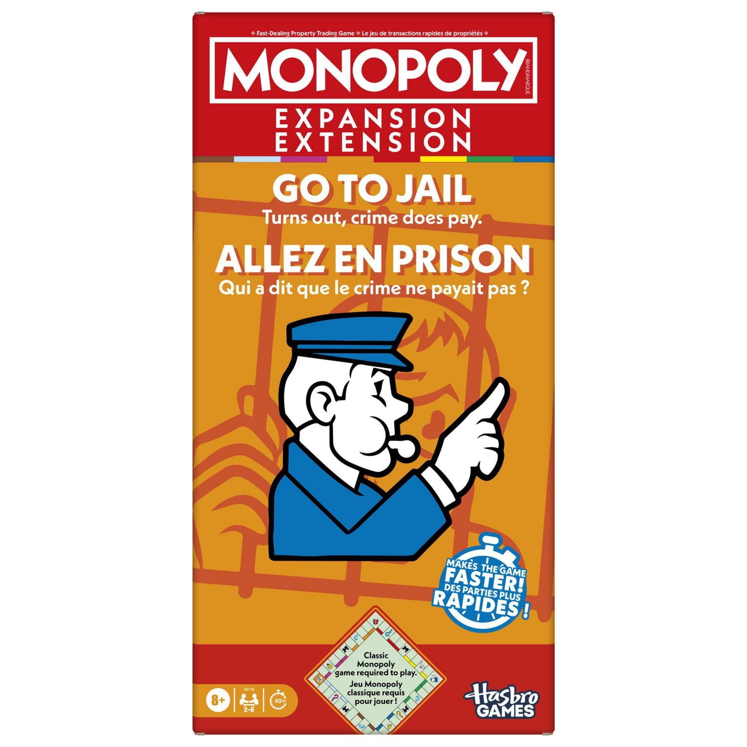 Monopoly Go to Jail EXPANSION (Classic Monopoly Game Required to Play)
