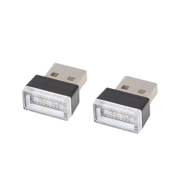 Unique Bargains 2 Pcs Lampe d'Ambiance Flexible USB LED pour Voiture
