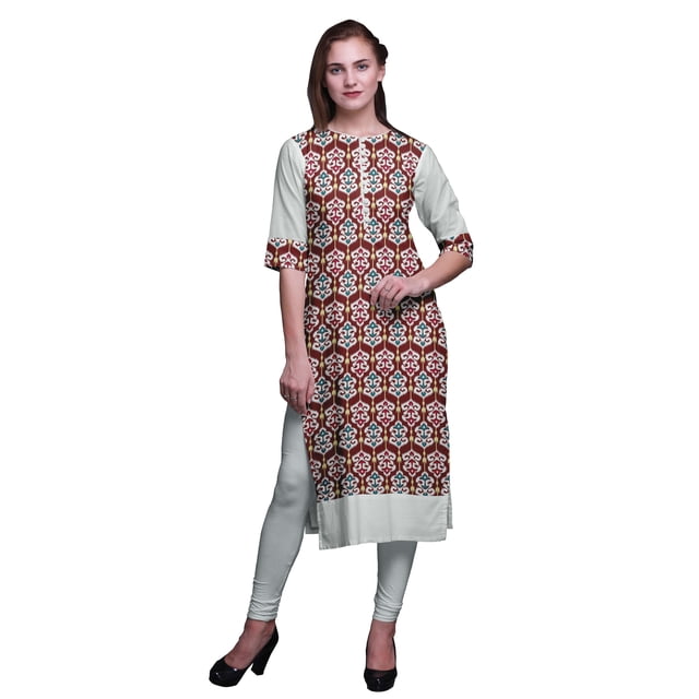 Bimba Kurta Tunique Ethnique Imprimée pour Femmes, Tenue d'Été Droite