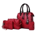 thumbnail image 4 of 4pcs/set Women Handbag PU Leather Shoulder Bag Tote Purse Satchel Gift Red, 4 of 8