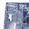 thumbnail image 4 of XASZHN Jeans en Denim pour Garçon Coupe Ajustée Déchirés Usés Mode Enfants Bleu 140, 4 of 6