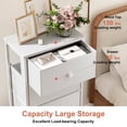 thumbnail image 3 of GUNAITO Commode Haute pour Chambre avec 5 Tiroirs Commode Bac de Rangement en Tissu Blanc, 3 of 10
