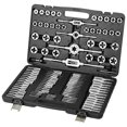 thumbnail image 1 of VEVOR Ensemble de Tarauds et Matrices, 110 Pcs Incluant Tailles M2 à M18, Tarauds et Matrices en Acier à Roulements, Outil d'Enfilage Essentiel pour Couper des Filetages Externes Internes, avec Accessoires Complets et Étui de Rangement, 1 of 9