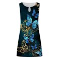 thumbnail image 5 of SMihono Robes Bohèmes d'Été pour Femmes Grande Taille Mode Imprimée Décontractée à Col Rond Sans Manches Longue Robe, 5 of 5