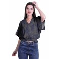 thumbnail image 2 of Moomaya Hauts à Manches Boxy Imprimés pour Femmes, Col en V, Taille Élastique, Kimono, 2 of 4