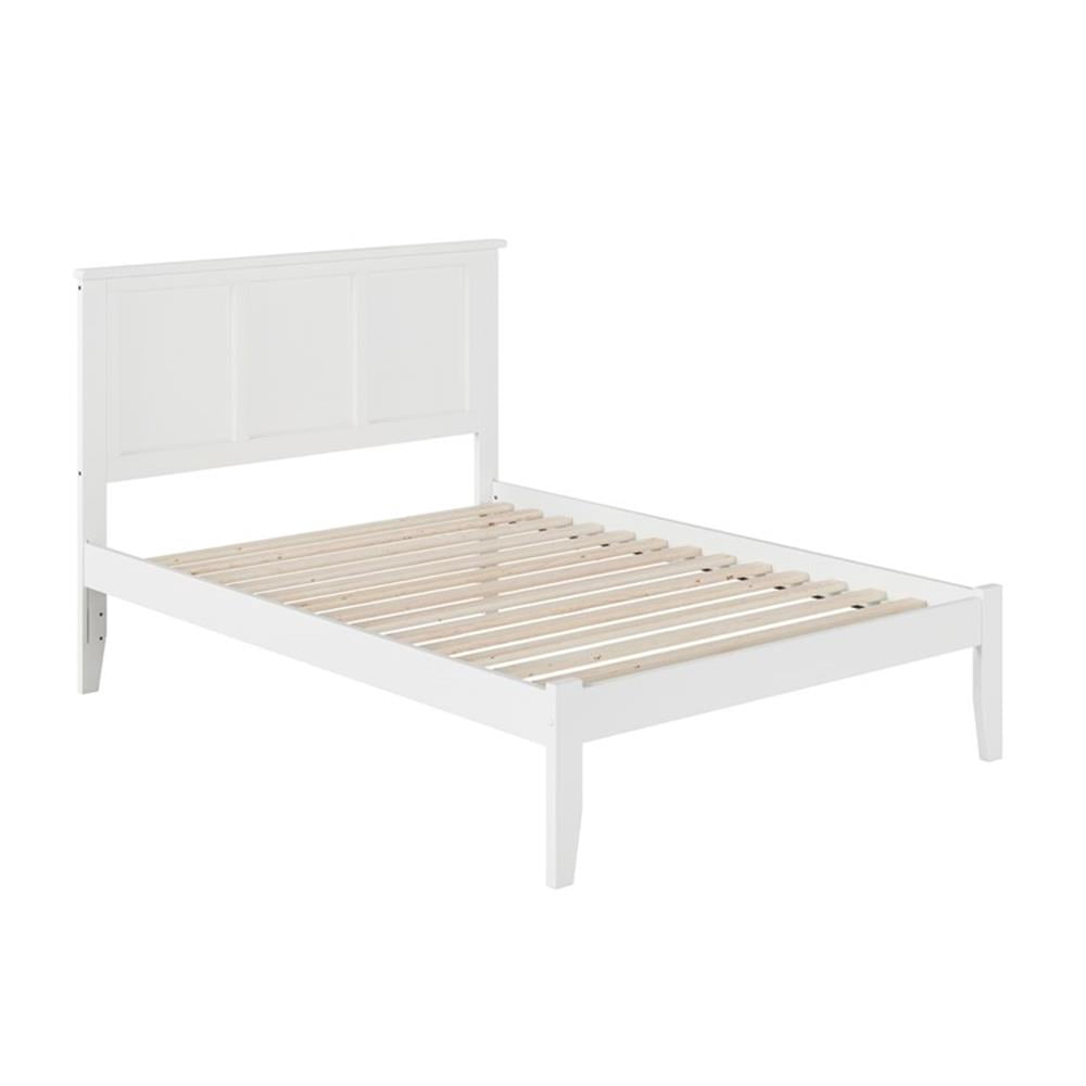 Leo & Lacey Contemporary Full Solid Wood Platform Bed in White