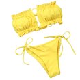 thumbnail image 5 of Gupgi Womens Solid Color Swimming Set, Bandage Bikini Top + Lace Up Briefs, 5 of 5