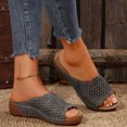 thumbnail image 4 of Womens Wedge Orthopedic Sandals 2025 Comfortable Leather Arch Support Orthotic Platform Walking Dress Slip on, 4 of 7