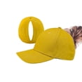 thumbnail image 2 of MIASHUI Women's Ponytail Baseball Cap with Magnetic Closure for Running, Tennis, and Golf, Quick-Dry Material for Comfort, Adjustable Fit for Sports Yellow, 2 of 4