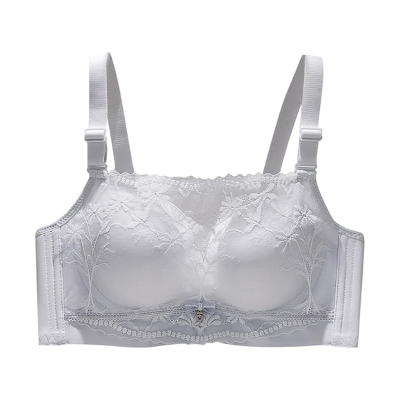 Ashirexll Soutien-Gorge pour Femmes Sans Armature en Dentelle Sans Coutures Rehausseur Respirant Léger Quotidien Couvrance Totale Soutien-Gorge Doux Gris 40BC