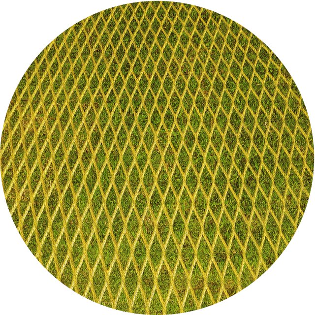 Ahgly Tapis Rond Lavable en Machine Intérieur Transitionnel Chêne Brun, 3 Pieds Rond