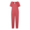 thumbnail image 4 of Birdeem Combinaisons pour Femmes Mode Femmes Combinaison Décontractée à Manches Courtes Combinaison Unie Combinaisons Pantalon à Jambe Grand avec Poche, 4 of 12