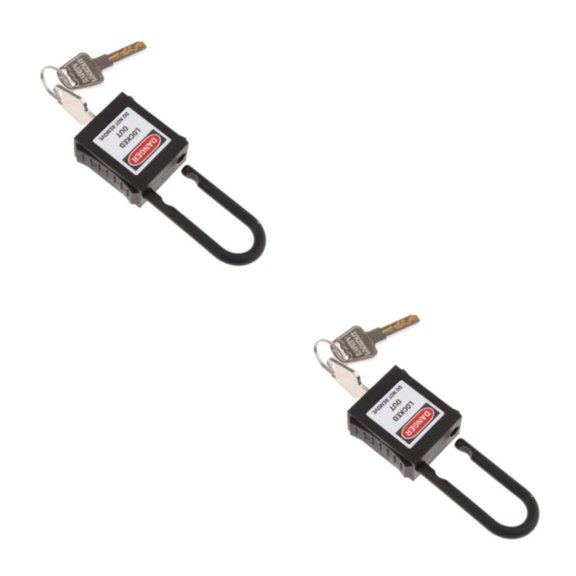 Thinsony Cadenas de Sécurité Incurvé en PVC 38 mm Solide et Résilient Noir 90x40x19 mm 2Ensemble