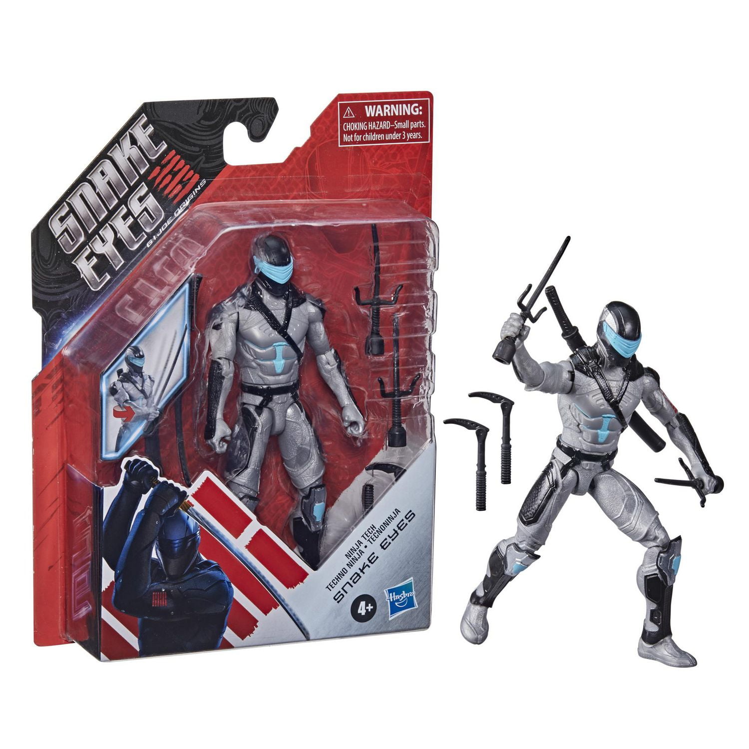 Yeux de serpent : G.I. Figurine d'action Joe Origins Ninja Tech Snakes Eyes avec fonction d'action amusante et accessoires, jouets pour enfants à partir de 4 ans