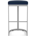thumbnail image 2 of Amisco Lester Tabouret de Bar 30 Po - Polyuréthane Bleu / Métal Gris Argent, 2 of 9