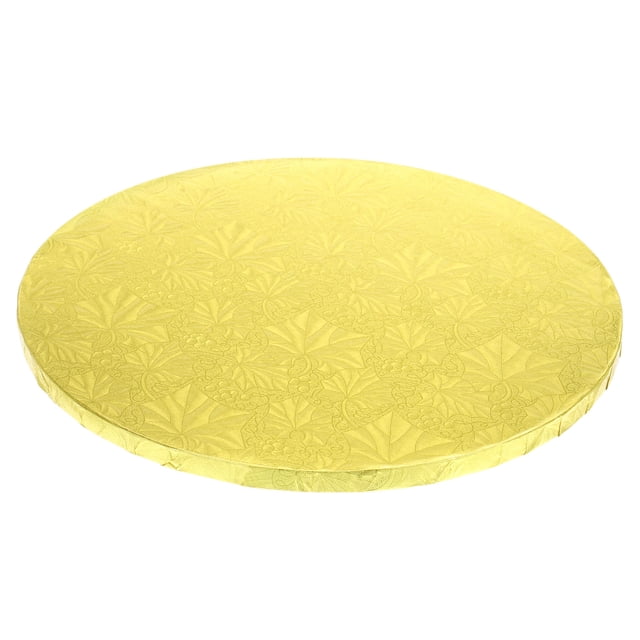 Unique Bargains Cake Boards, 1 Pack 12 Inch - Cardboard Cake Drums, 1/2' Thick Round for Cake DIY Dessert Pizza Display (Gold)