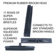 thumbnail image 2 of Premium Heavy Duty Rubber Broom Head- Indoor Outdoor Pet Hair Removal Carpets Rugs Squeegee Tile Vinyl Floors- 12', 2 of 2