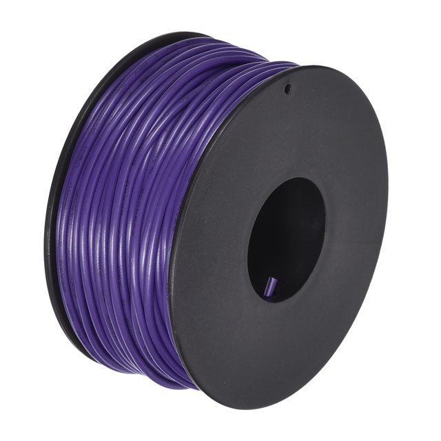 Uxcell 22AWG Stranded Wire Hookup 30M/100ft Purple, Electrical Wire UL1007 Spool