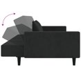 thumbnail image 5 of vidaXL 2-Seater Sofa Bed with Two Pillows Black Velvet, 5 of 5
