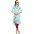 thumbnail image 1 of Bimba Kurta Indienne pour Femmes Bollywood Designer Verte Kurti Ethnique Tunique Robe-14, 1 of 6