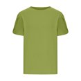 thumbnail image 4 of WMTBSRSW Offres Prime Day Filles Mode Floral Manches Courtes T-Shirts d'Été Unis Basiques Décontractés Col Rond 5-14 Ans, 4 of 6