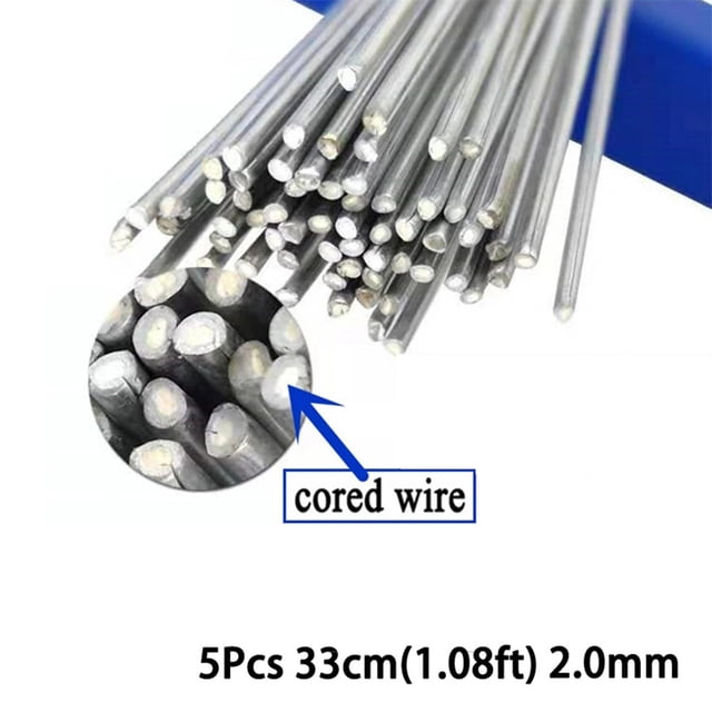 BTOER 5Pcs Welding Rods Flux Cored Wire Strong Protection Aluminum For High Thermal Conductivity 1.6mm 2.0mm 330mm 500mm Welding Tool