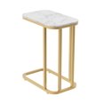 thumbnail image 3 of Safdie & Co. C-Shaped Rounded Accent Table, Marble Top & Gold Metal Base, 3 of 4