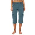 thumbnail image 2 of Timegard Pantalon Cargo pour Femmes Capris à Cordon Taille Élastique Actif Randonnée Plein Air Pantalon Court, 2 of 6