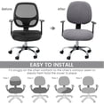 thumbnail image 5 of Nvzi Computer Office Chair Covers Stretch Computer Chair Cover 2 Piece Desk Chair Cover Universal Desk Rotating Chair Slipcovers Protector-Black, 5 of 5