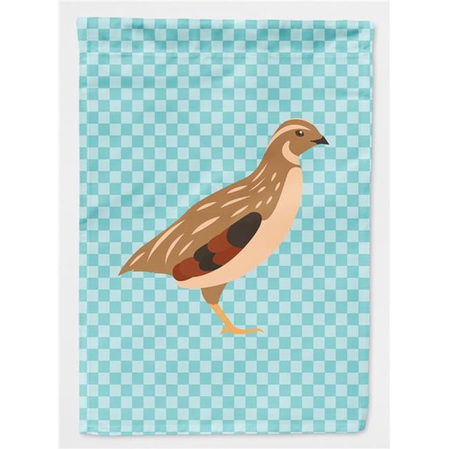 Carolines Treasures BB8129GF Golden Phoenix Quail Blue Check Garden Flag
