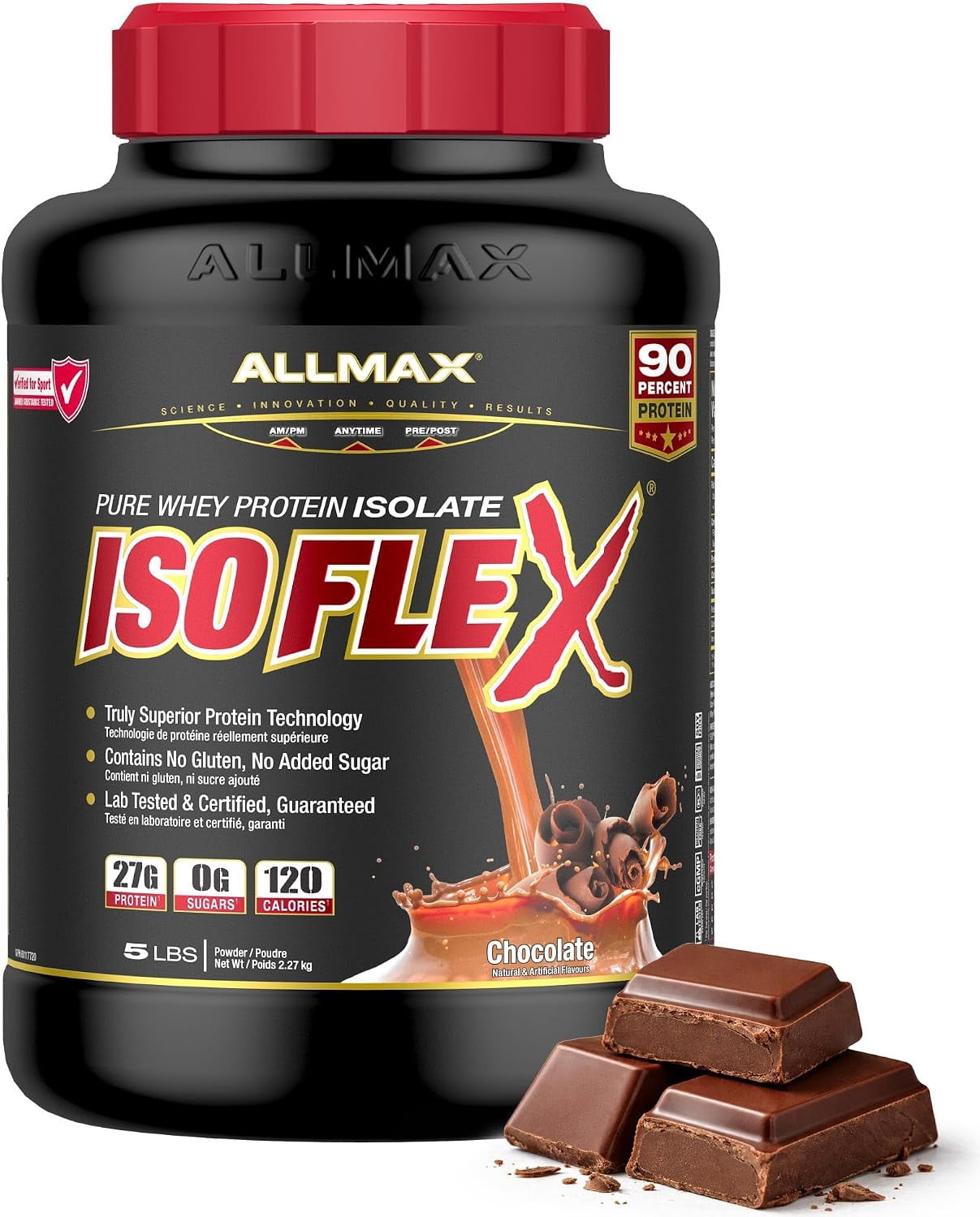 ALLMAX NUTRITION ISOFLEX - 100% Ultra-Pure Whey Protein Isolate, Chocolate 5lb