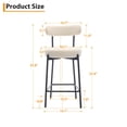 thumbnail image 3 of BeesClover Boucle Bar Stools Set of 2, 26 Inch Boucle Barstool Chairs with Back, Modern Metal Tall Bar Stools, Upholstered Counter Height Bar Chairs for Kitchen & Kitchen Island, 3 of 8