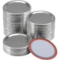 thumbnail image 1 of Couvercles de Mise en Conserve à Grand Ouverture, Couvercles de Mise en Conserve pour Pots Mason, Couvercles Réutilisables Étanches de Type Fendu avec Anneaux d'Étanchéité en Silicone, 1 of 7