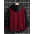 thumbnail image 3 of Faithtur Men's Spring Autumn Casual Coat Long Sleeve Letter Printed Button Up Contrast Color Baseball Jacket, 3 of 4