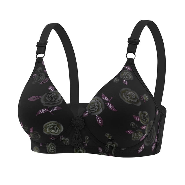 Womans Bras Convertible Bra Feature V-Neck Soft Bra Style W-240 Black XL