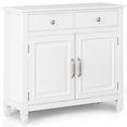 thumbnail image 1 of Connaught Armoire de Rangement d'Entrée Traditionnelle en Bois Massif de 40 Pouces de Large, Blanc, 1 of 7