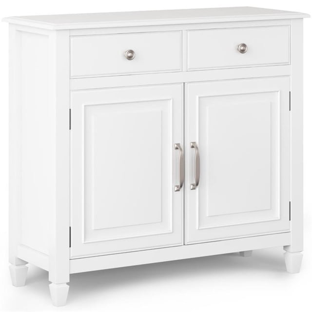 Connaught Armoire de Rangement d'Entrée Traditionnelle en Bois Massif de 40 Pouces de Large, Blanc