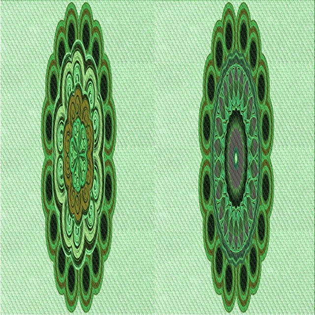 Ahgly Company Tapis d'Intérieur Lavables à la Machine, Carrés, Transitionnels, Verts, Tapis de Zone, 8 Pieds Carré