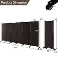 thumbnail image 3 of Costway 6-Panel Folding Room Divider 6FT Rolling Privacy Screen with Lockable Wheels Brown, 3 of 10
