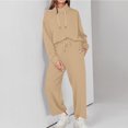 thumbnail image 4 of Timegard Ensembles 2 Pcs pour Femmes, Chandail à Col Roulé Surdimensionné à Manches Longues, Hauts à Enfiler, Pantalon à Jambe Grand à Cordon avec Poches, 4 of 6