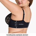 thumbnail image 3 of YANDW Lace Full Coverage Bra for Women Underwire Support Plus Sizes Bras with Padding Lift, Black 44DDD, 3 of 6