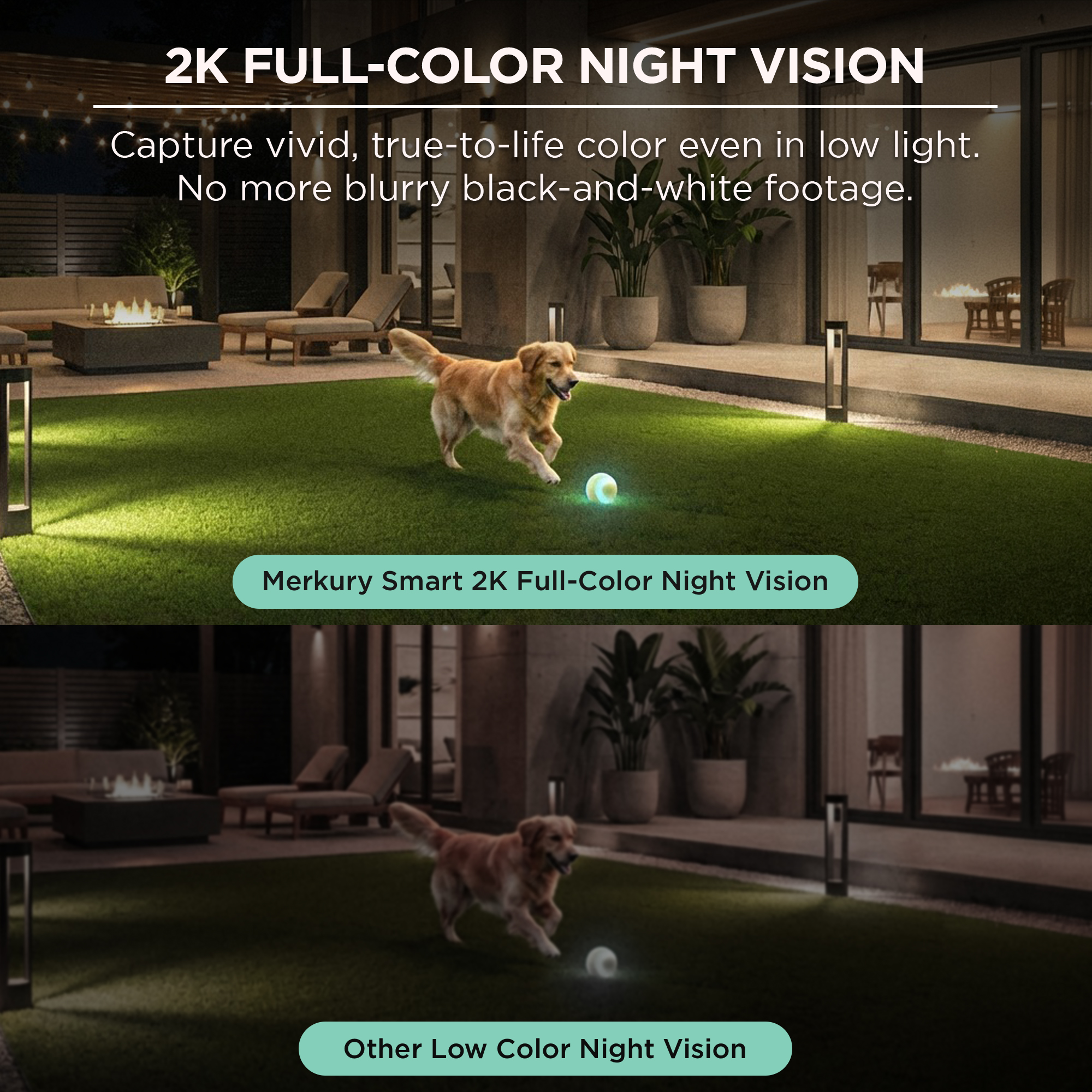 Merkury Innovations Smart Indoor Window Camera 2K Quad HD, White (1-pack)
